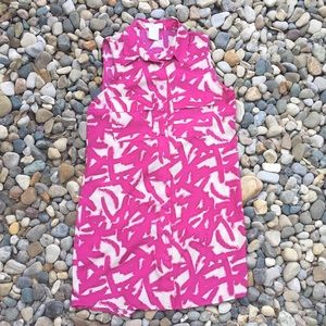 MM Couture Shirt Dress Abstract Print Above Knee